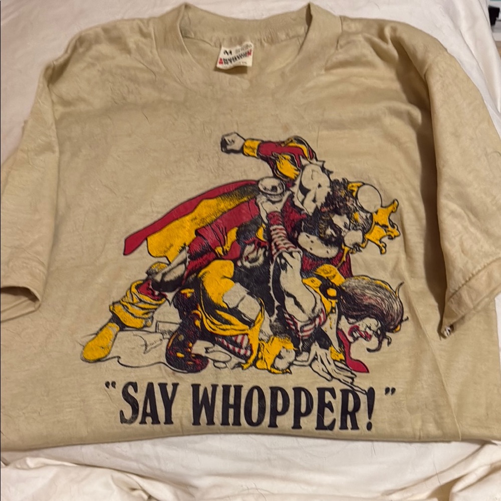 Vintage Graphic Tee - Shirt Cream with Multicolor Print - Picture 6 of 6
